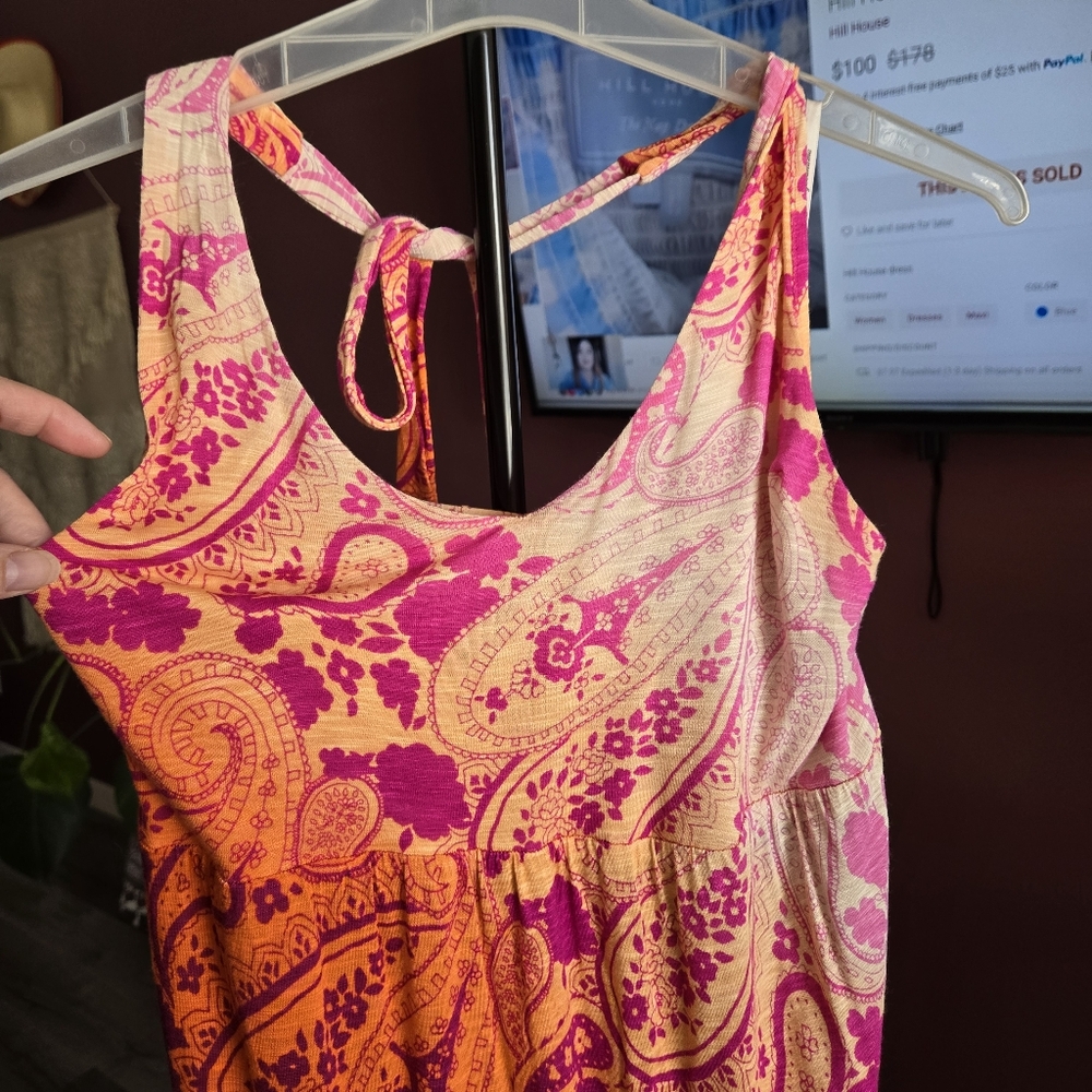 Tommy Bahama Floral Orange and Pink Maxi Dress - Picture 3 of 7